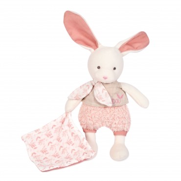 doudou lapin en coton bio tissus lange et bouclette