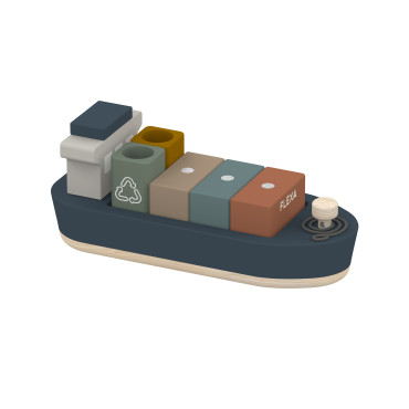 Jouet porte conteneur en bois Flexa bateau bois