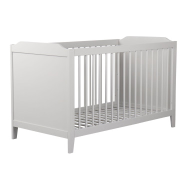 Lit bébé évolutif gris 0-6 ans style vintage pour matelas 70x140 maison charlotte