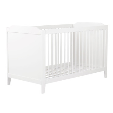 Lit bébé évolutif blanc 0-6 ans style vintage pour matelas 70x140 maison charlotte