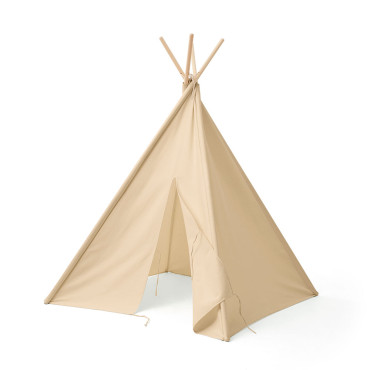 Tipi enfant et bébé bois et tissus blanc cassé kid's concept