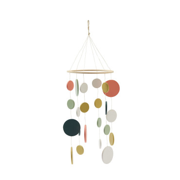 mobile bébé en bois coloré avec cercle de couleur sans musique