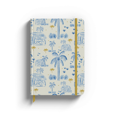 Bullet journal design Hawaii avec palmiers bleus