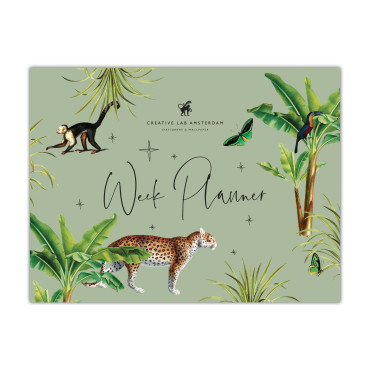 Semainier, week planner ou calendrier hebdomadaire design jungle