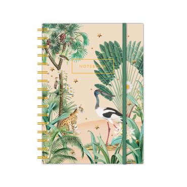Carnet de notes A6 à spirales motif jungle