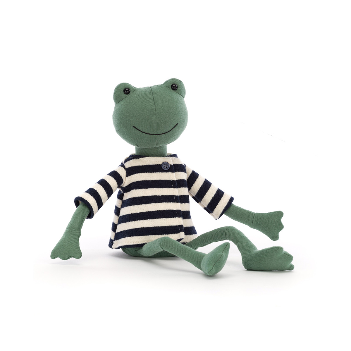 Francisco Frog- Peluche Grenouille avec pull rayé - Jellycat