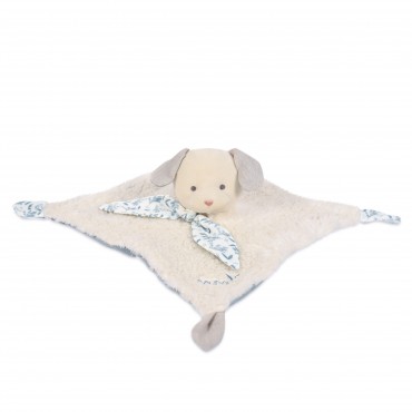 doudou carré plat chien en tissus bouclette. Collection Botanic de Doudou et Compagnie