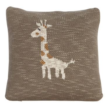 coussin girafe en tricot quax 30x30