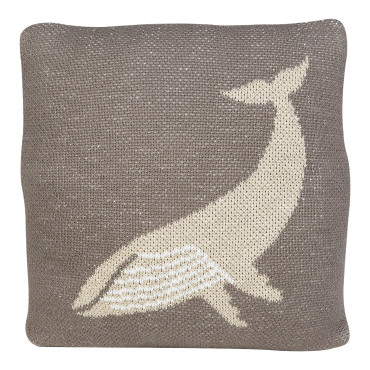 coussin baleine en tricot quax 30x30