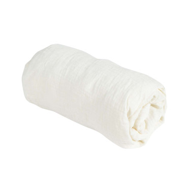 drap housse double gaze de coton GOTS couleur crème