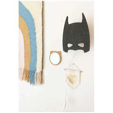 Applique murale en bois noire super héros Déco chambre d'enfant super héros Batman