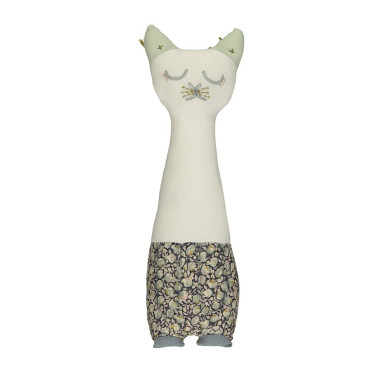 Coussin chat motif floral Lucia Camomile London