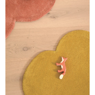 tapis nuage jaune moutarde et rose - Lilipinso