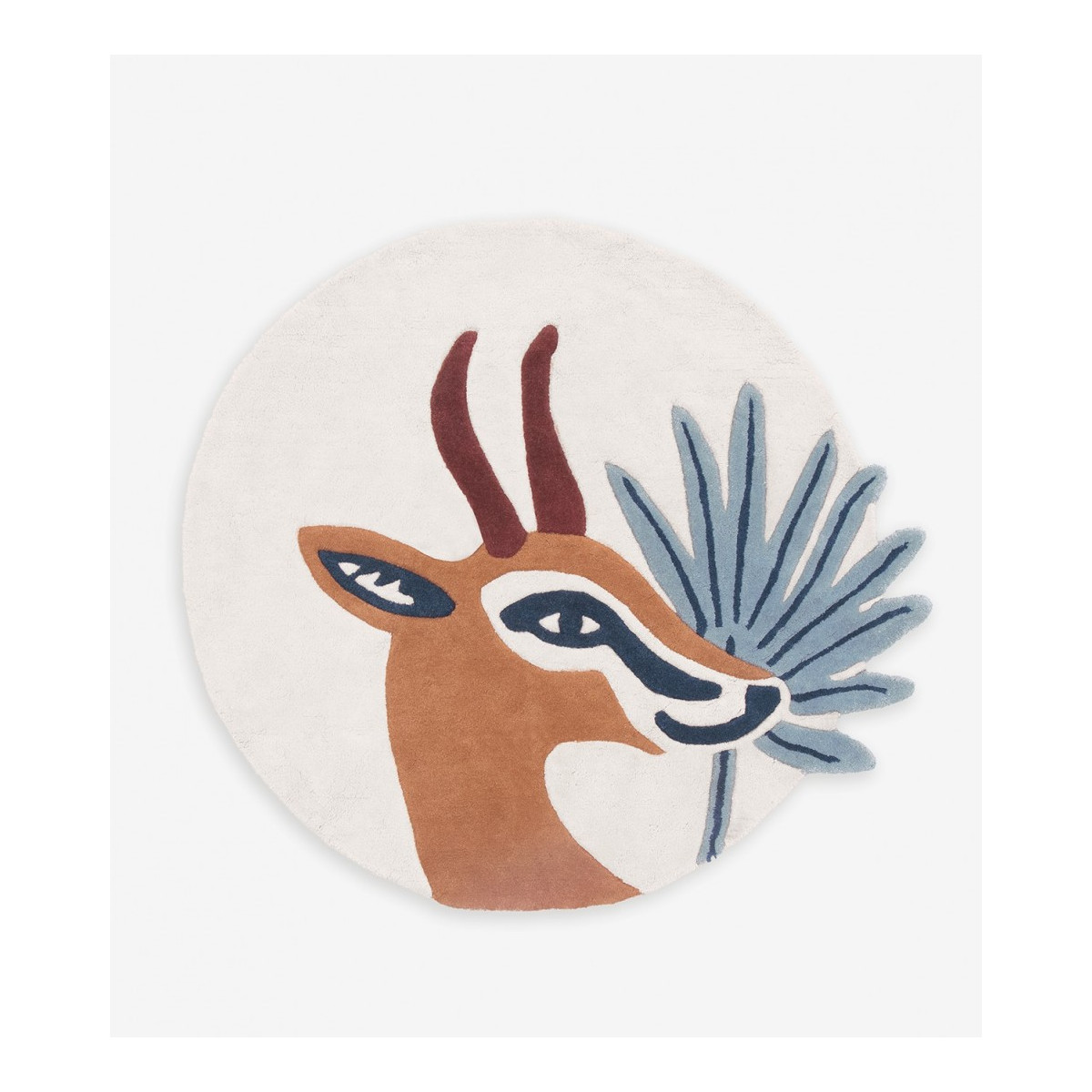 Tapis rond  Enfant Savane avec une jolie gazelle Lilipinso