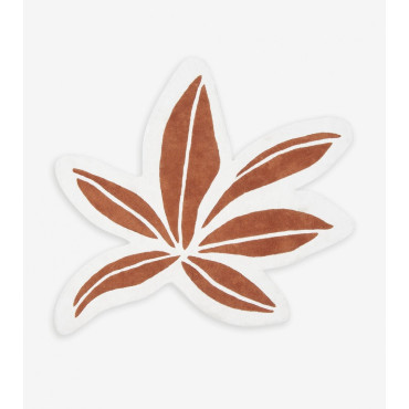 Tapis feuille tropicale terracotta chambre d'enfant jungle