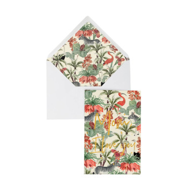 Carte fête des mères avec enveloppe assortie Mom I Love You