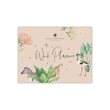 Semainier, week planner ou calendrier hebdomadaire design tropical