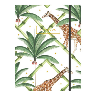 Carnet A5 motif girafe Reliure spirales cachées Pages avec lignes