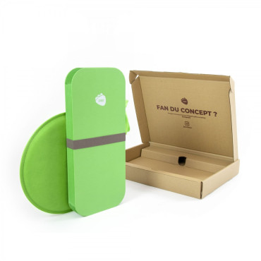 Tabouret en carton pliable avec assise Similicuir - Stooly vert 42cm