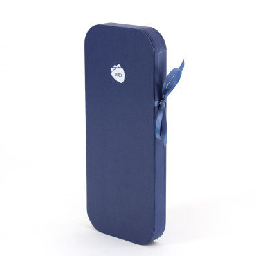 Tabouret en carton  Pliable 28 cm avec Galette en Similicuir - Stooly bleu