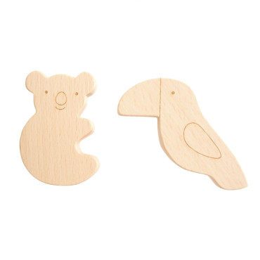 Lot de 2 patères en bois...