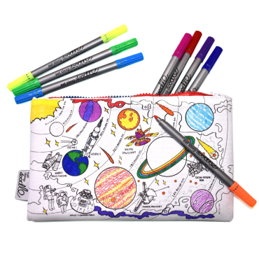 trousse lavable à colorier espace astronomie