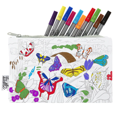 trousse lavable à colorier papillon
