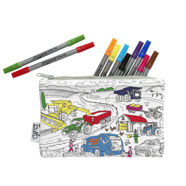 trousse lavable à colorier sur le thème agriculture, tracteurs et engins agricoles