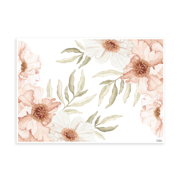 Grand Sticker mural coquelicot aquarelle