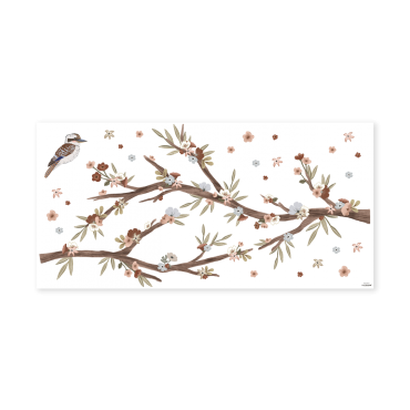 Sticker mural XL branches fleuries et petites fleures pour personnaliser les murs