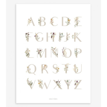 Affiche alphabet fleuri
