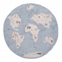 Tapis Carte du Monde Bleu