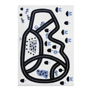 Tapis piste de course de voiture bleu 80x150 cm