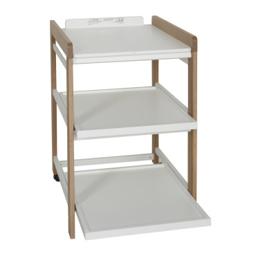 Table à langer blanc et bois pour la chambre ou la salle de bain Quax Comfort