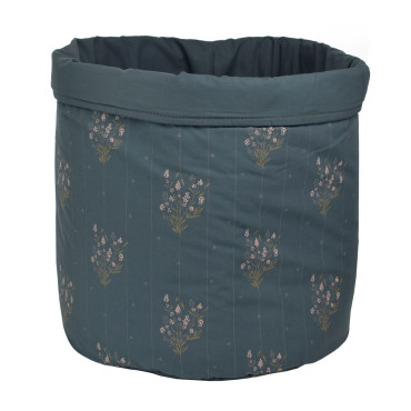 Panier de rangement en tissu pour la table à langer 34x30 cm Maison Charlotte Madeleine bleu