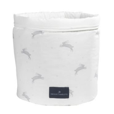 Panier de rangement en tissu pour la table à langer 34x30 cm Maison Charlotte lapin belleville
