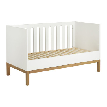 Lit bébé évolutif 70x140 blanc et bois indigo quax