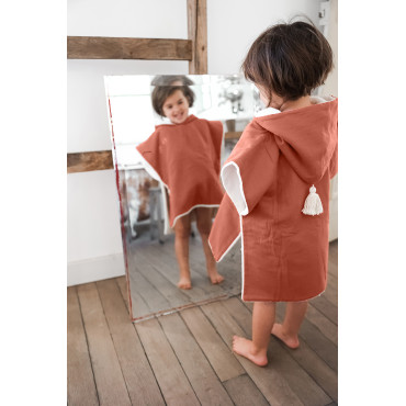 Poncho enfant bain plage Malo rose