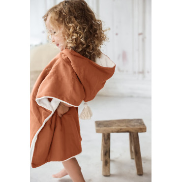 Poncho enfant bain plage Malo rose