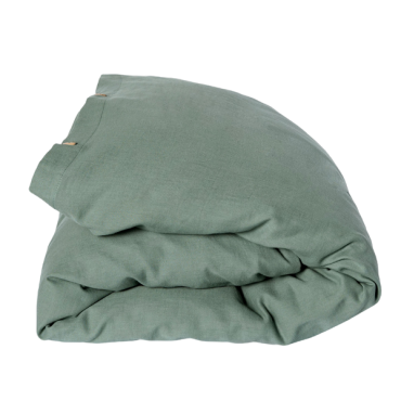 Housse de couette 140 x 200 lit simple petit picotin vert