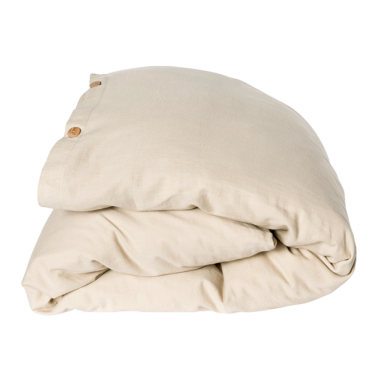 Housse de couette 140 x 200 lit simple petit picotin beige