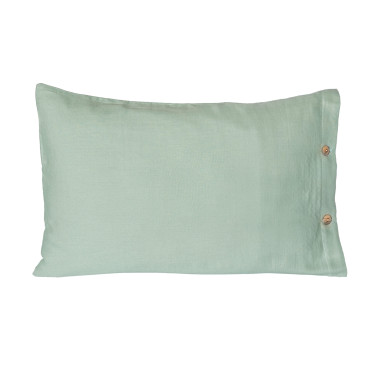 Taie d'oreiller petit picotin vert d'eau 40x60 cm