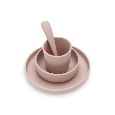 Set de table Jollein pale pink de 4 couverts pour bébé