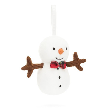 Festive Folly Snowman Jellycat peluche bonhomme de neige décoration sapin de noël