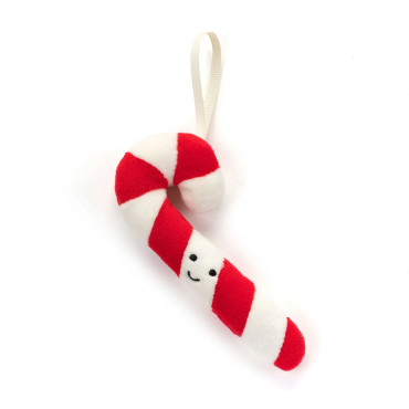 Festive Folly Candy Cane Jellycat peluche sucre d orge rouge et blanc décoration sapin de noël