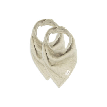 Lot de 2 bavoirs bandana Soft Waves Olive Jollein