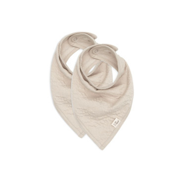 Lot de 2 bavoirs bandana Soft Waves Nougat Jollein