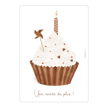 Carte anniversaire 'Cupcake' - Papier Poetic