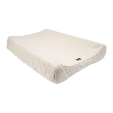 Housse de matelas à langer double gaze de coton 50x70cm argile