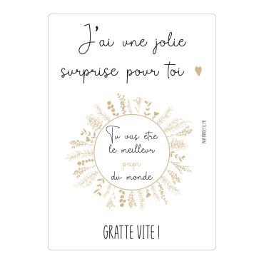 Carte à gratter 'Tu vas être le meilleur Papi du monde' - Papier Poetic